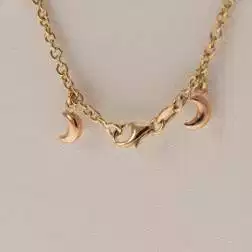 Bracciale 7 ciondoli 3 Lune 2 Cuori 2 Stelle in Tre Colori chiusura