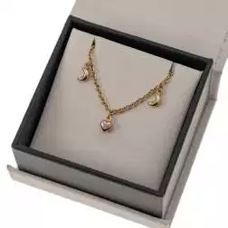 Bracciale 7 ciondoli 4 Lune 2 Stelle 1 Cuore in Tre Colori