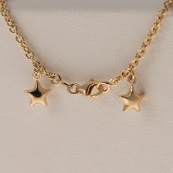 Bracelet with 7 pendants 3 Stars 2 Moons 2 Hearts in Three Colors