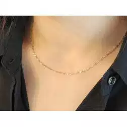 Photo of worn Necklace 45cm Infinity in Yellow Gold