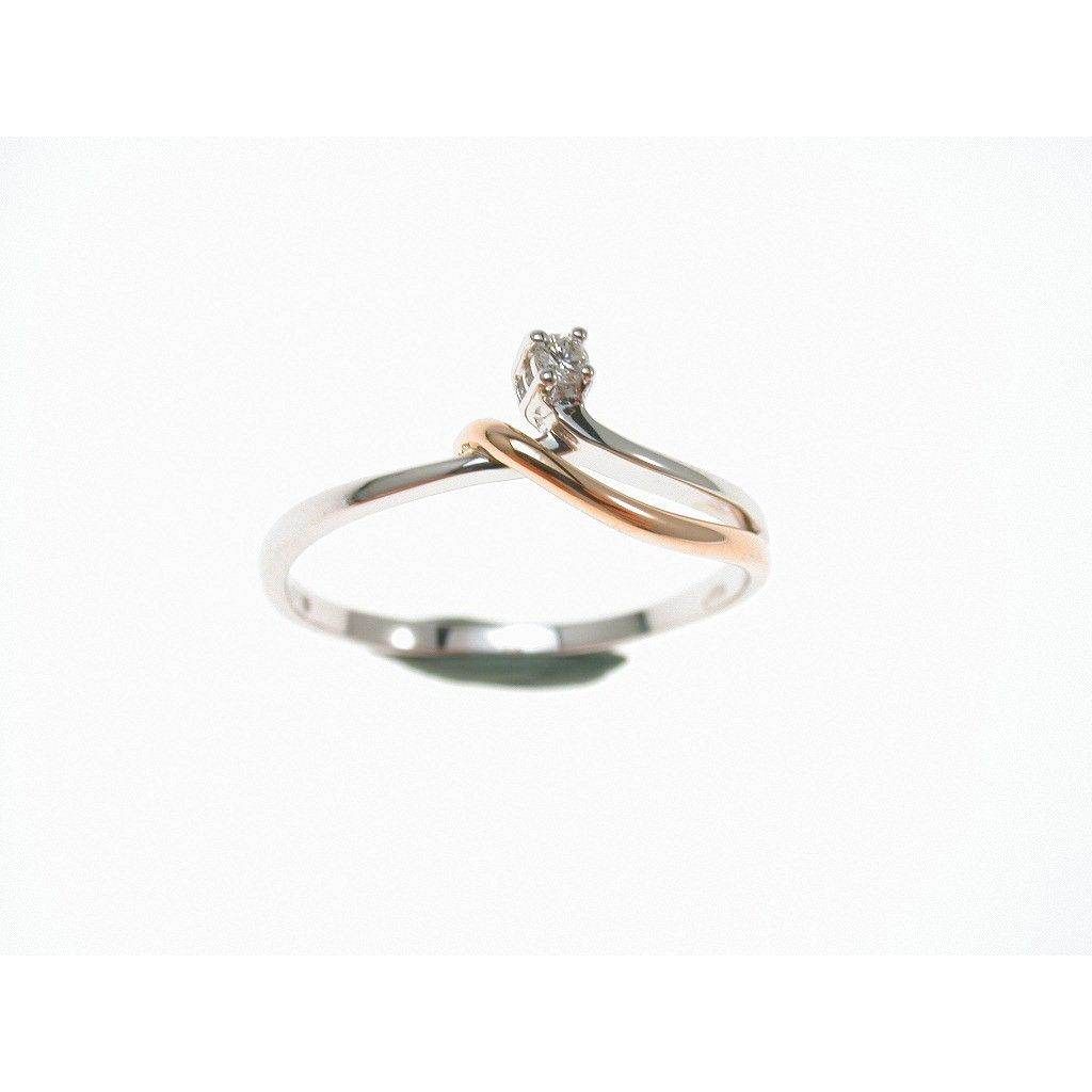 Diamond Solitary Easy White and Rose Gold