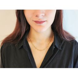 Collana girocollo Catena Ovale e Tondo foto indossata