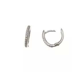 Small Oval Hoops with Diamonds