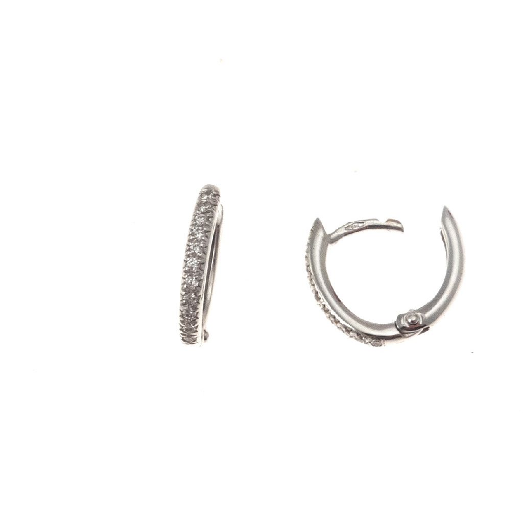 Small Oval Hoops with Diamonds