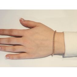 Bracciale catena coreana in Oro Rosa foto indossata