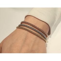 Bracciale catena coreana in Oro Bianco foto indossata con tutti e 3 i colori