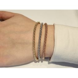 Bracciale catena coreana in Oro Bianco foto indossata con tutti e 3 i colori