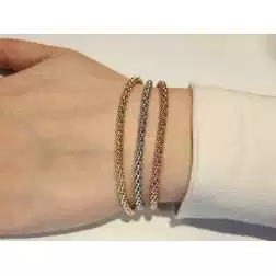 Photo of worn Bracelet "coreana" chain in white gold
