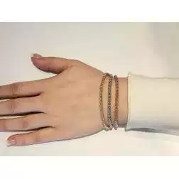 Bracciale catena coreana in Oro Bianco foto indossata con tutti e 3 i colori
