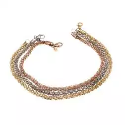 Bracciale catena coreana in Oro Bianco con tutti e 3 i colori