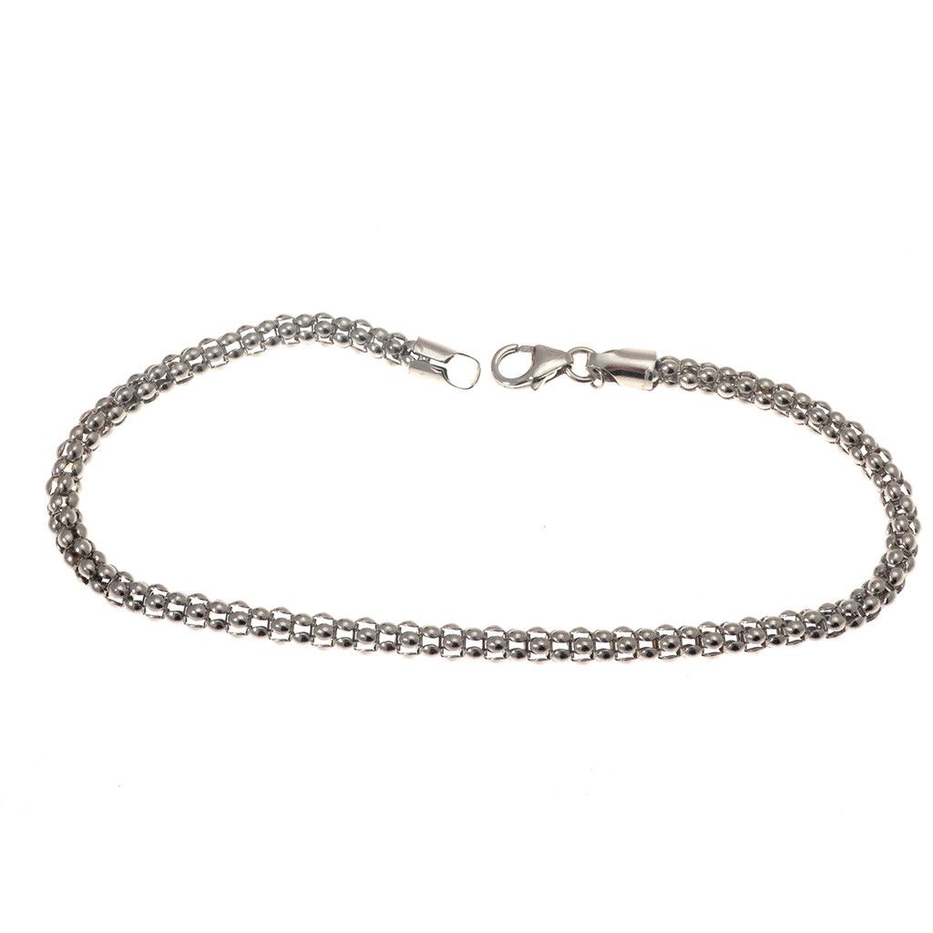 Bracciale catena coreana in Oro Bianco