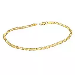 Bracciale maglia 3+1 tigre e pernice oro giallo