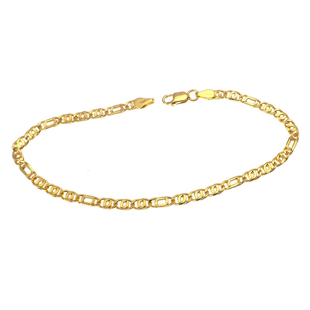 Faceted Figaro link chain bracelet 21cm x 3.50mm
