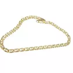 Bracciale maglia tigre sfaccettata oro giallo x 3.6mm