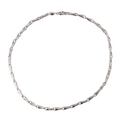 White Gold Spiral Tubular 45cm Necklace