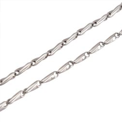 White Gold Spiral Tubular 45cm Necklace