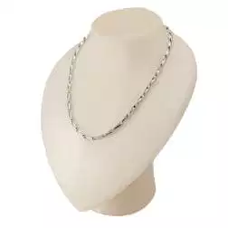 Collana Girocollo 45cm Tubolare Spirale Oro Bianco