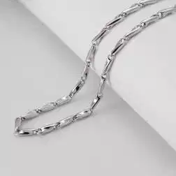 Collana 55cm Tubolare Spirale Oro Bianco