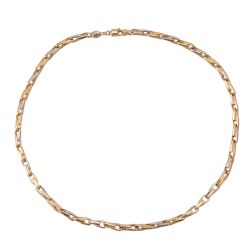 Collana Maglia Contrapposta Oro Giallo e Bianco