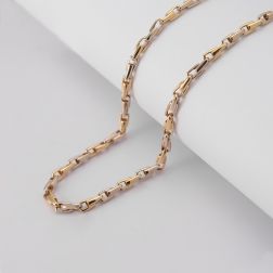 Necklace Opposing Links in Yellow and White Gold
