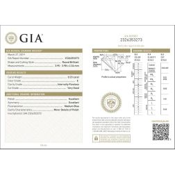 Certified Diamond GIA 0.23 E  IF