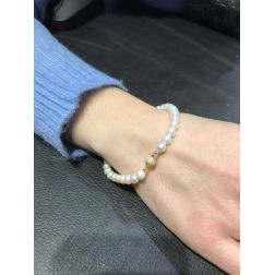 Bracciale perle Sfera Diamantata Gialla indossato