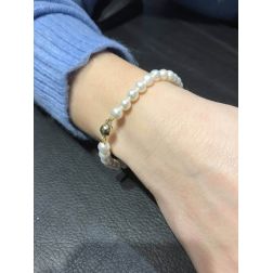 Bracciale perle Sfera Gialla foto indossata