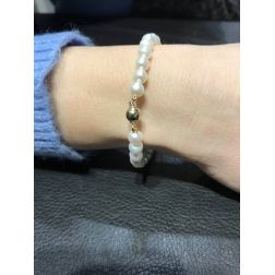 Bracciale perle Sfera Gialla foto indossata