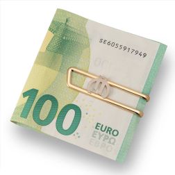 Yellow Gold Oblique Clip Money Clip with White Gold €