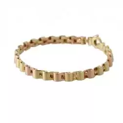 Bracciale Semirigido a Cingoli Ondulati Oro Giallo e Rosa