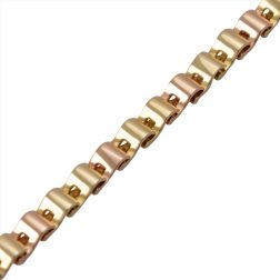 Bracciale Semirigido a Cingoli Ondulati Oro Giallo e Rosa