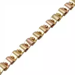 Semi-rigid bracelet with Wavy Wellow and Rose Gold segments