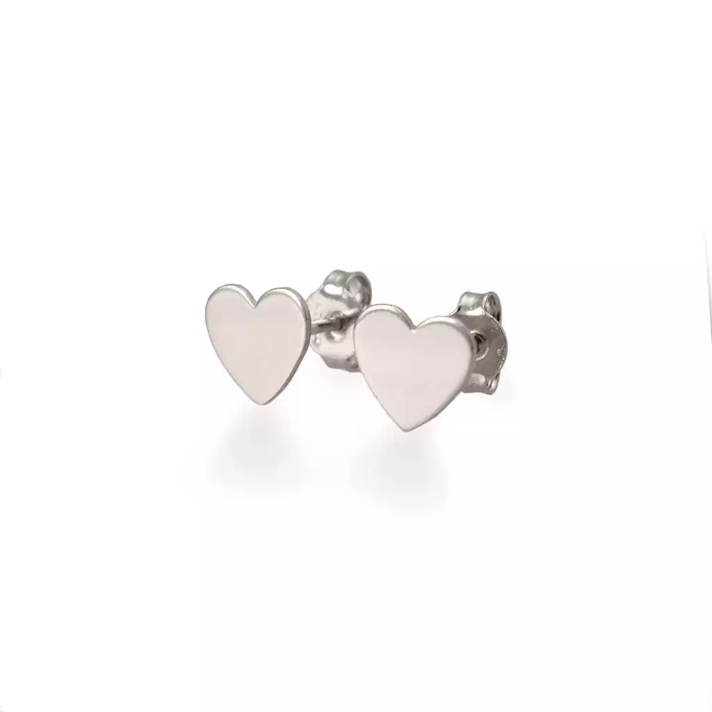 Orecchini Cuore Piatto Oro Bianco