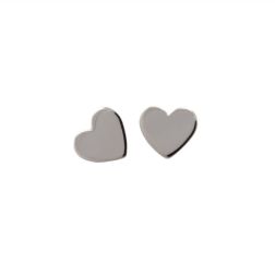 Orecchini Cuore Piatto Oro Bianco