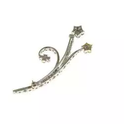 Spilla a Fiori con Diamanti, Ametista Iolite Topazio azzurro e Madera