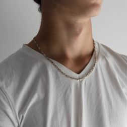 Collana doppio filo ritorto foto indossata uomo