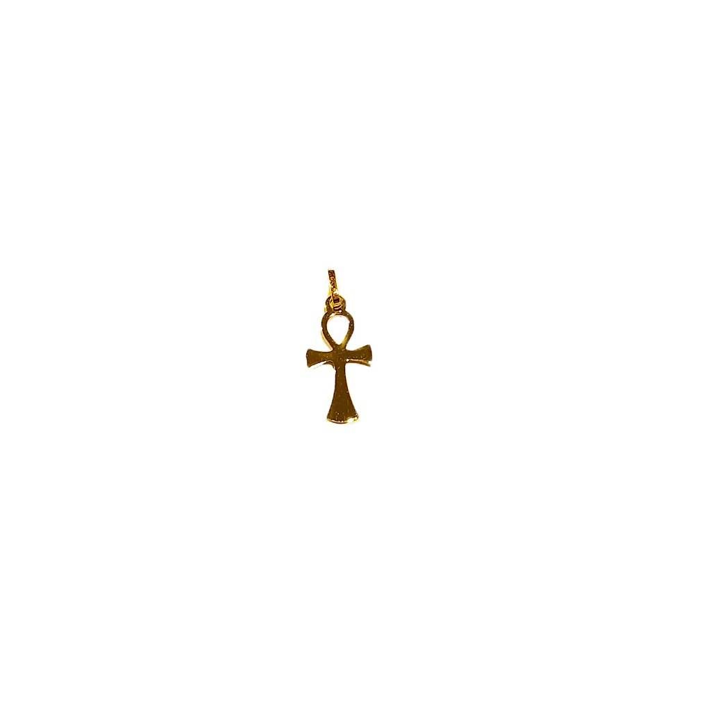 Croce Egizia del Nilo "Ankh" Sottile in Oro Giallo