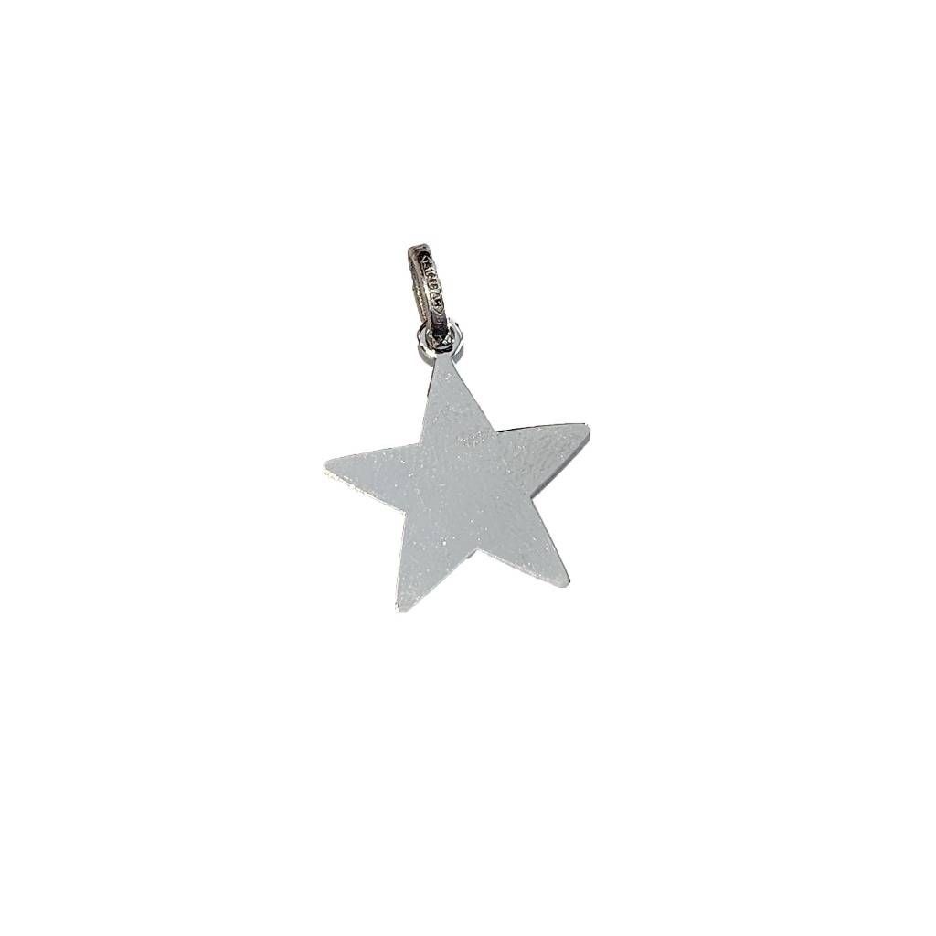Flat Star Pendant in white gold 0.4mm Thickness