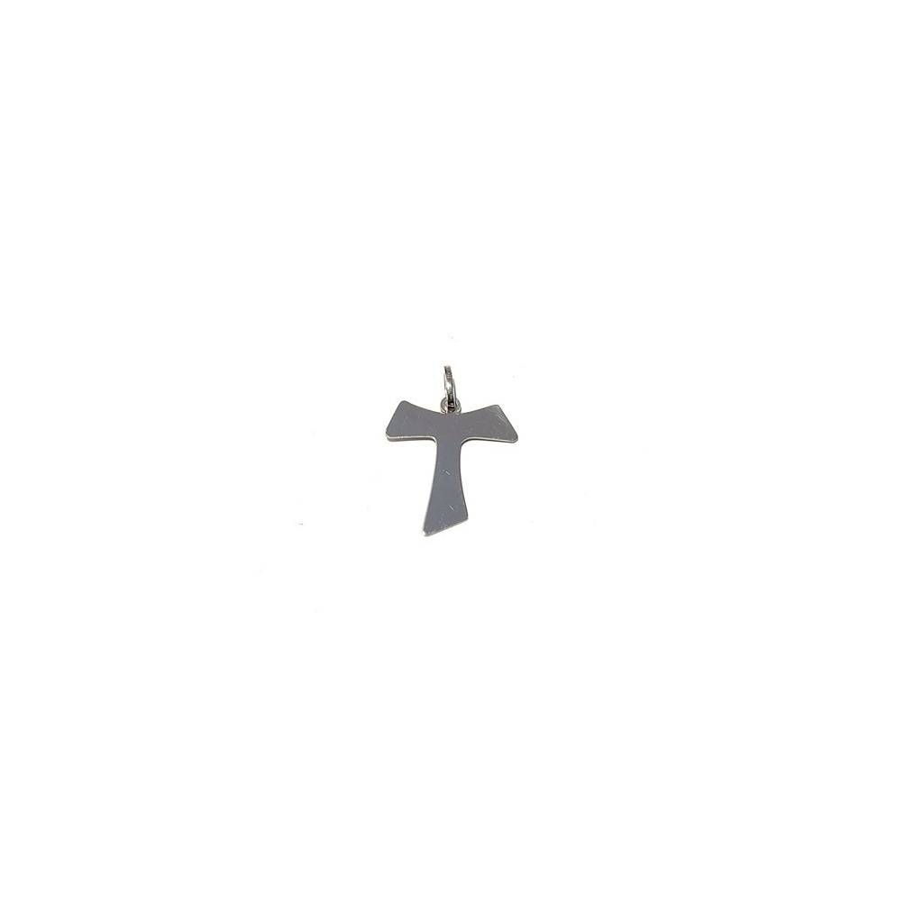 Croce Tau in Oro Bianco