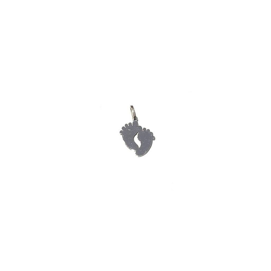 Pendant Two Feet White Gold - 0.4mm thickness