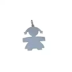 Ciondolo Bambina Grande Oro Bianco