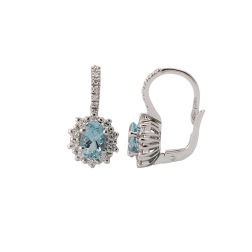 Kate Oval Acquamarine Earrings with Diamonds