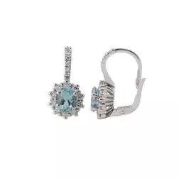 Orecchini Kate Acquamarina Ovale con Diamanti