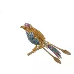 Spilla Uccello del Paradiso Diamanti e Pietre Preziose