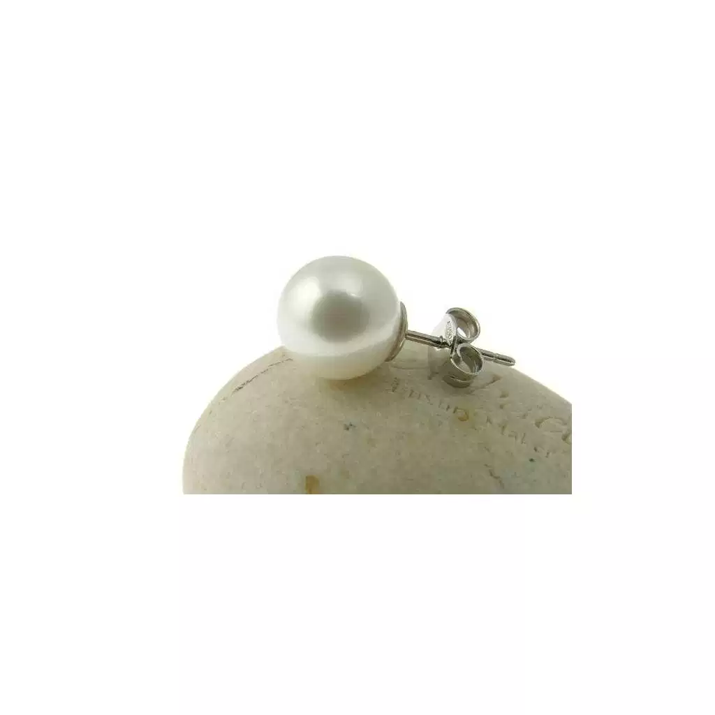 Pearl earrings 9-10mm in White Gold