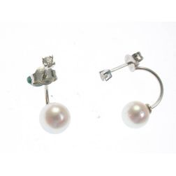 Pearl and Light Point Diamond Earrings