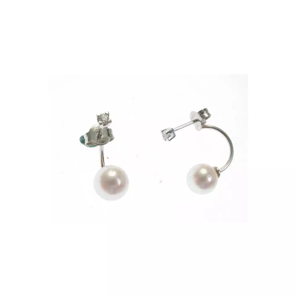 Pearl and Light Point Diamond Earrings