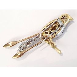 Brooch Bird of Paradise Diamonds and Precious Stones