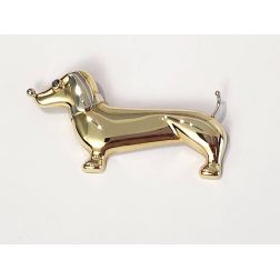 Dachshund Brooch with Blue Sapphire in Yellow and White Gold