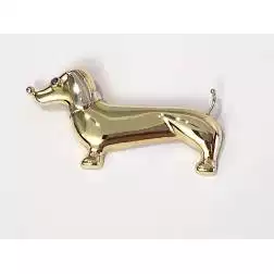 Spilla Bassotto con Zaffiro Blu in Oro Giallo e Bianco 18kt